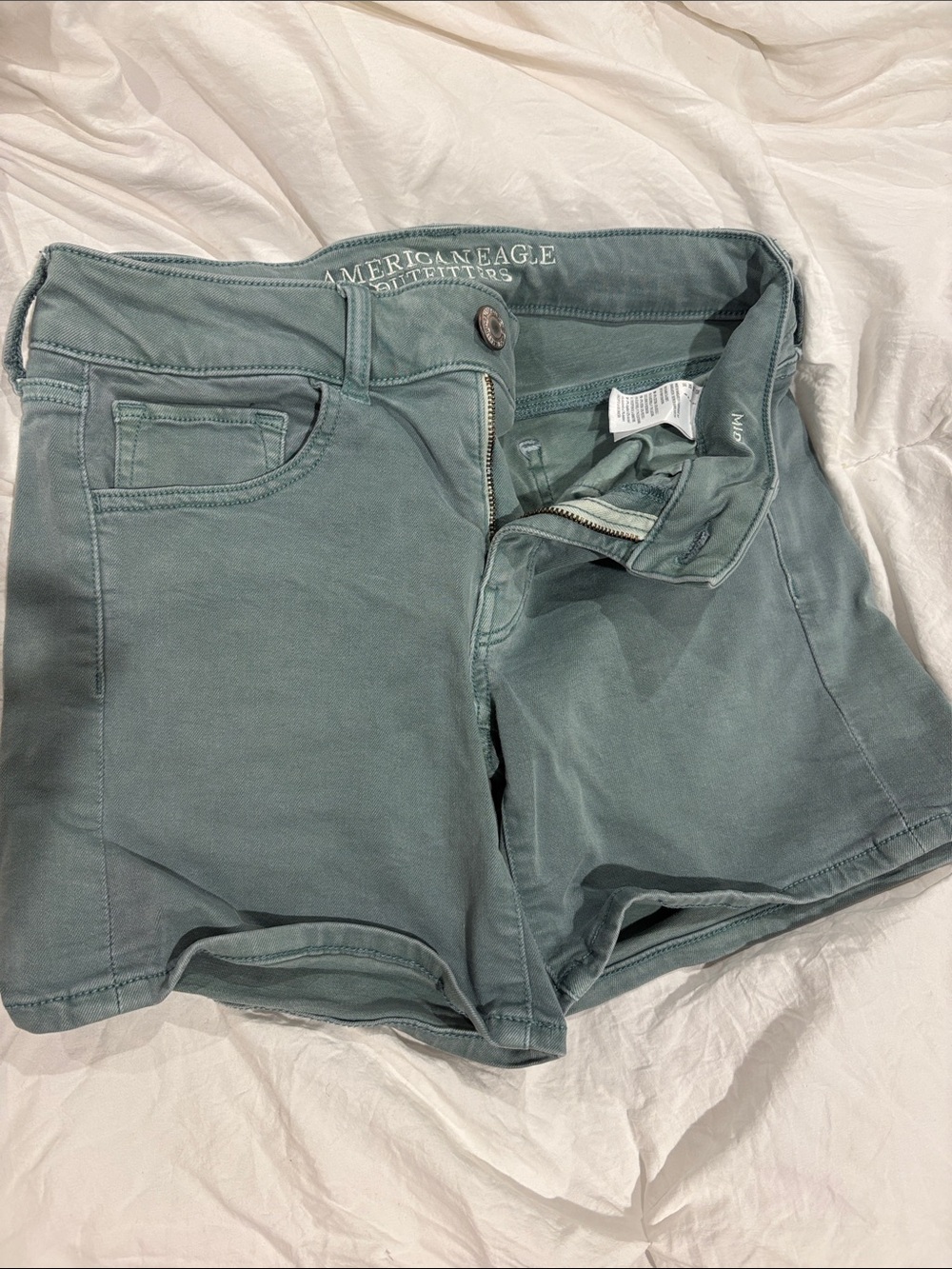 American Eagle Outfitters Teal Green Denim Shorts